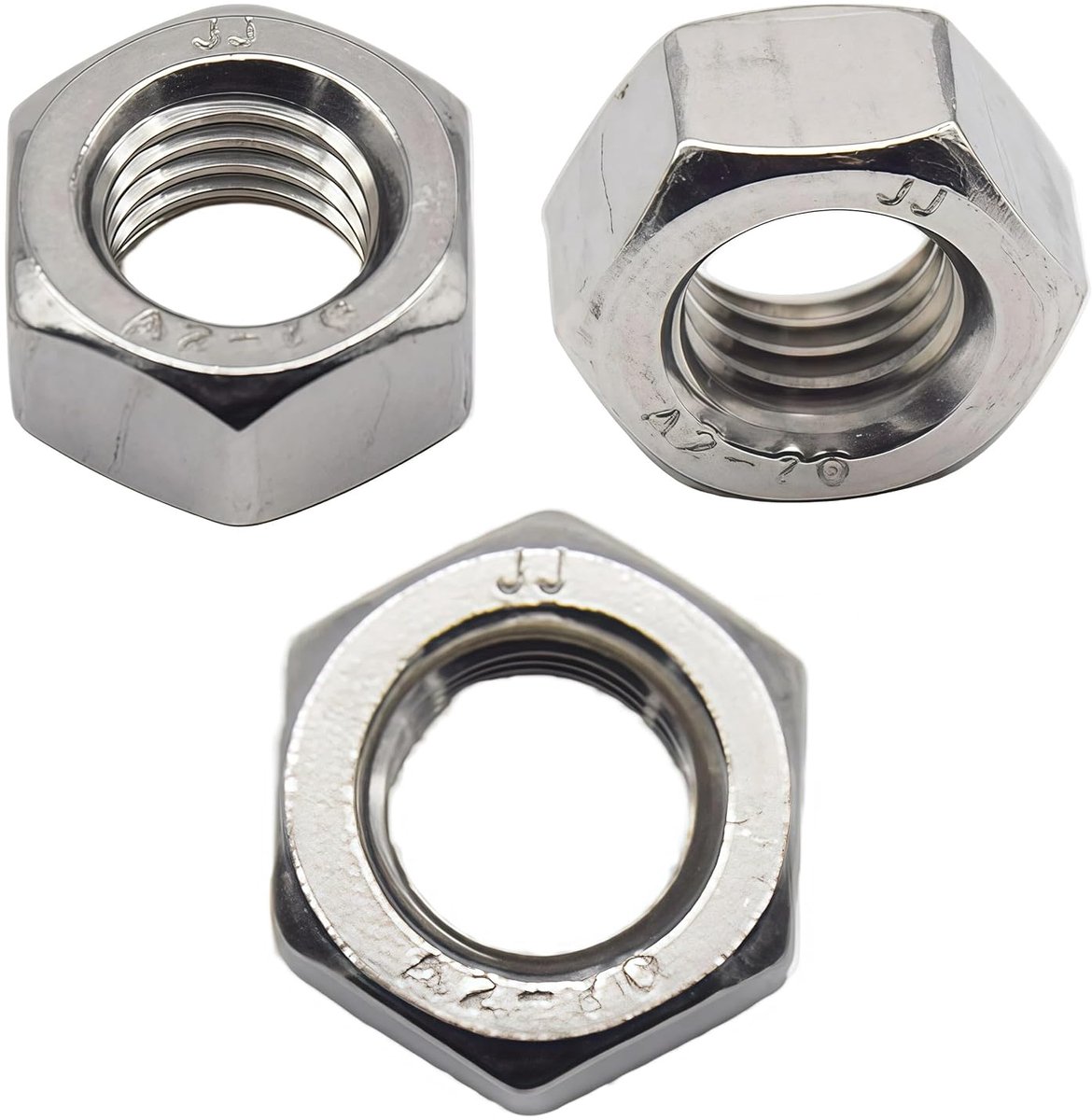 10 stuks zeskantmoeren M12 DIN934 roestvrij staal A2 V2A schroefdraadmoeren, industriële moeren, metalen moeren, constructiemoeren, reparatiemoeren, hoogwaardige roestvrijstalen moeren (LJLM