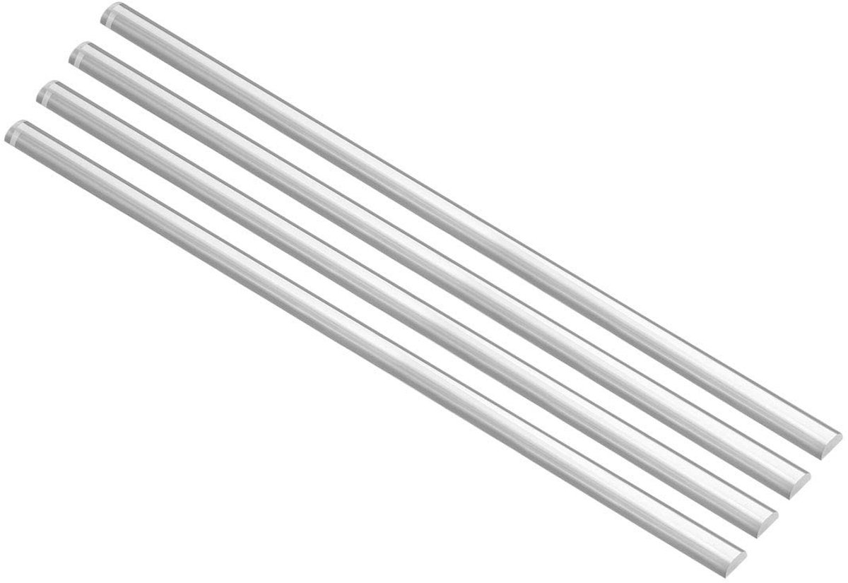 Sourcing map 4 stuks halfronde vorm solide acrylstaaf PMMA geëxtrudeerde staaf 5 mm x 10 mm x 250 mm helder