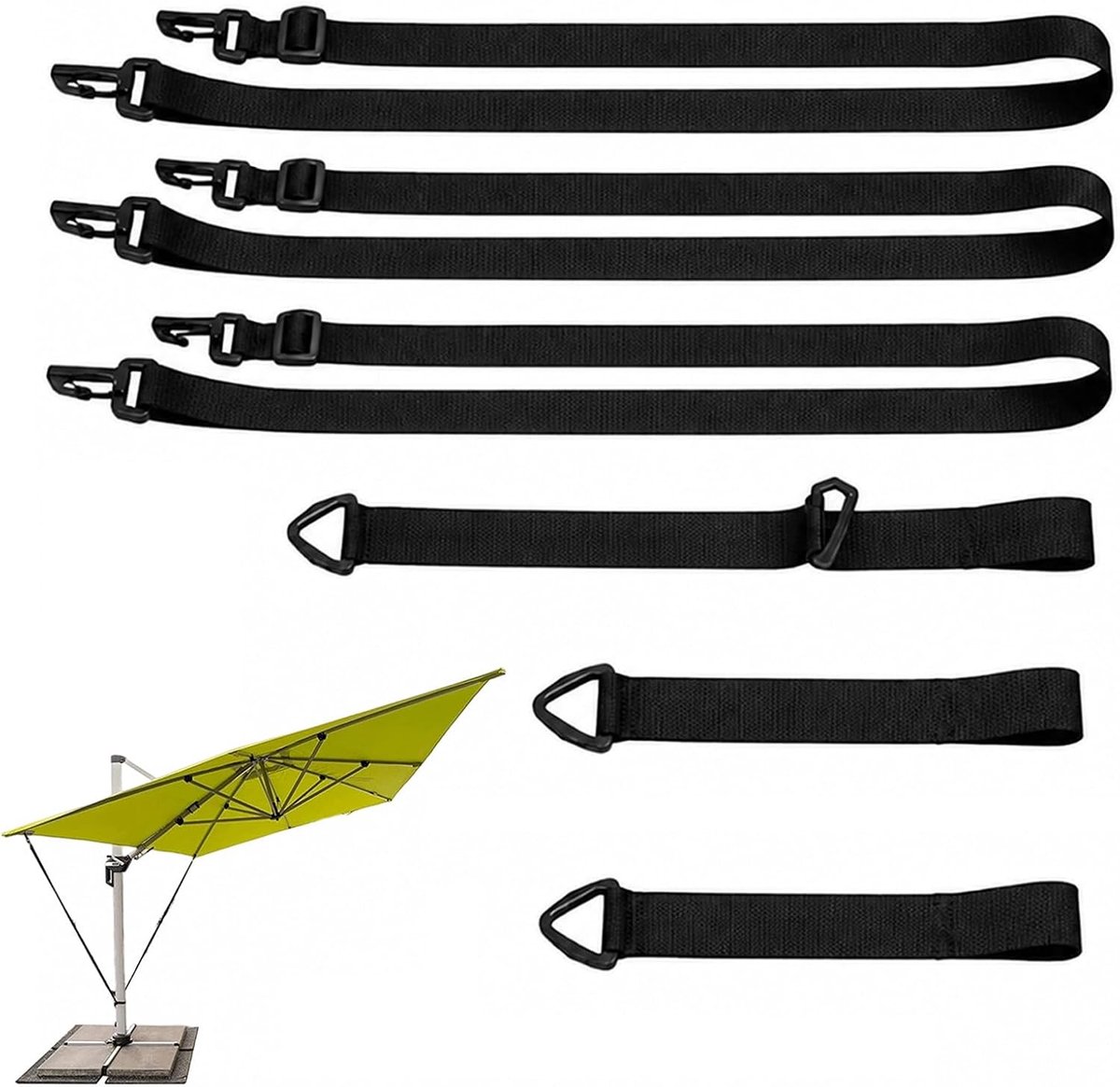 5-pack zware, verstelbare tuinparasol vastzetbanden – windbestendig