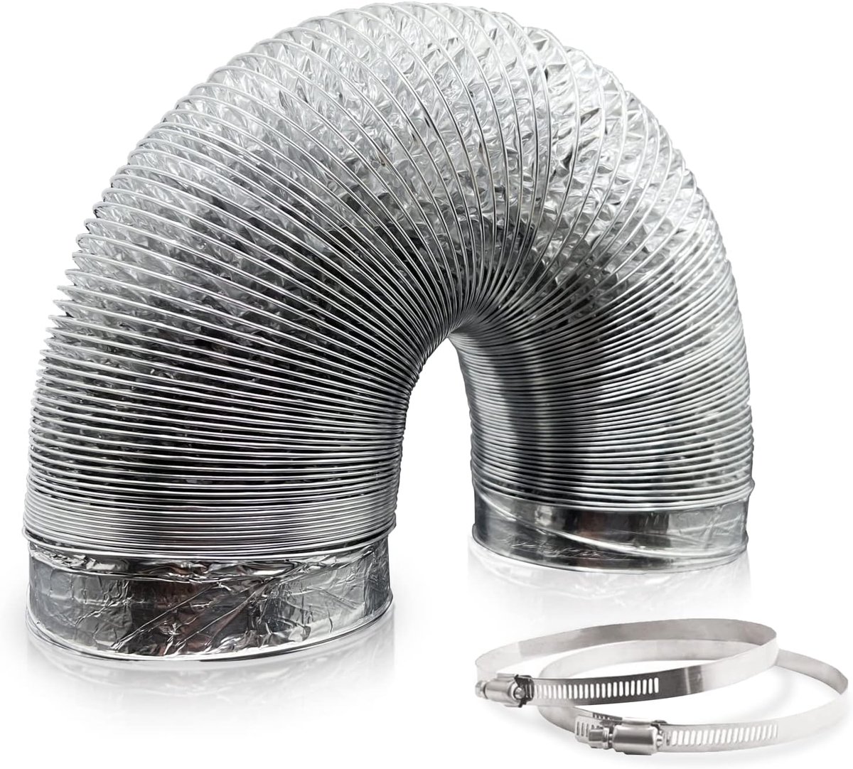 150mm Aluflexrohr, 5 Meters Alurohr Schlauch Abluftschlauch aus Aluminium Aluflexschlauch für Abzugshaube, Rohrventilator
