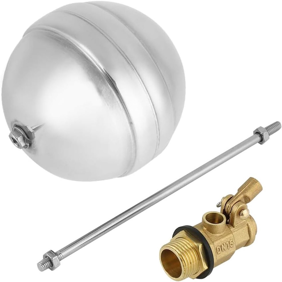 Vlotterklep Messing Buitendraad Watersensor RVS Vlotterkogelklep voor Waterbak