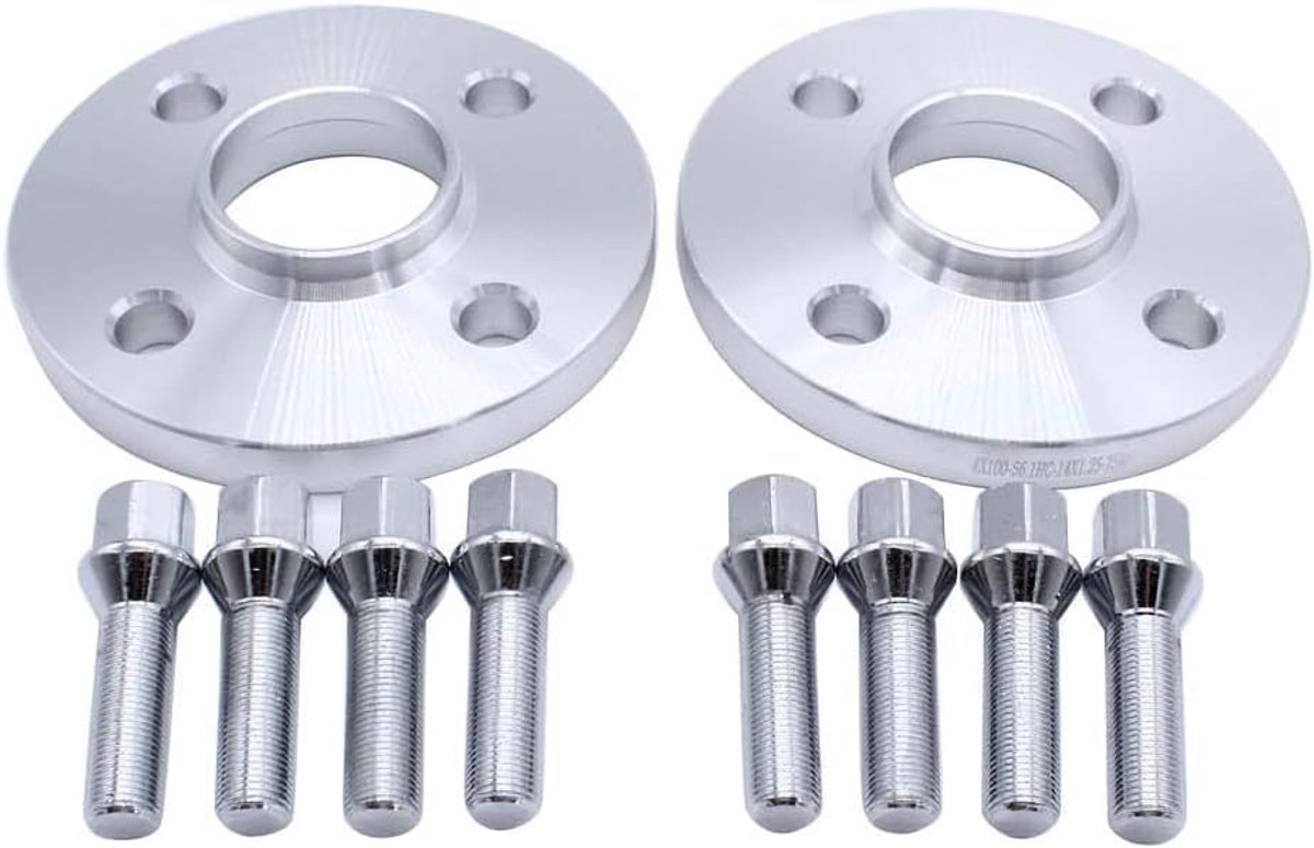 2 stuks 15 mm dik, 4 x 100, naafgecentreerde afstandsschijven, breed, 56,1 CB, 8 wielbouten, geschikt voor MINI Cooper/One, bouwjaar 2001-2006