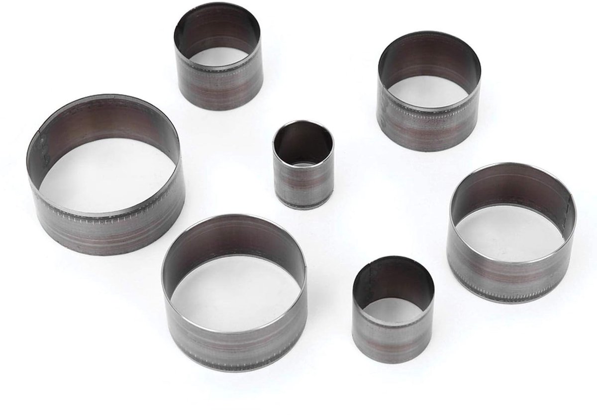 Cirkelvormige Snijmal, 7-delige Lederen Snijmallen Set Ronde Vorm Lederen Ambachtelijke Mal voor DIY Leerbehandeling 20 Mm/25 Mm/30 Mm/35 Mm/40 Mm/45 Mm/50 Mm