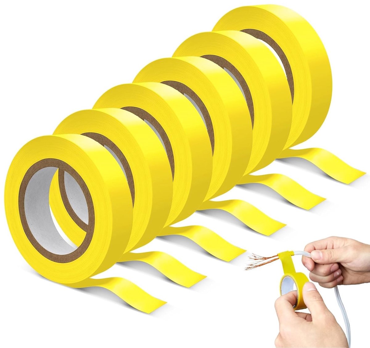 Tape, 6 stuks elektricien, 16 mm x 15 m, elektrische isolatietape voor bedradingsprojecten en reparaties