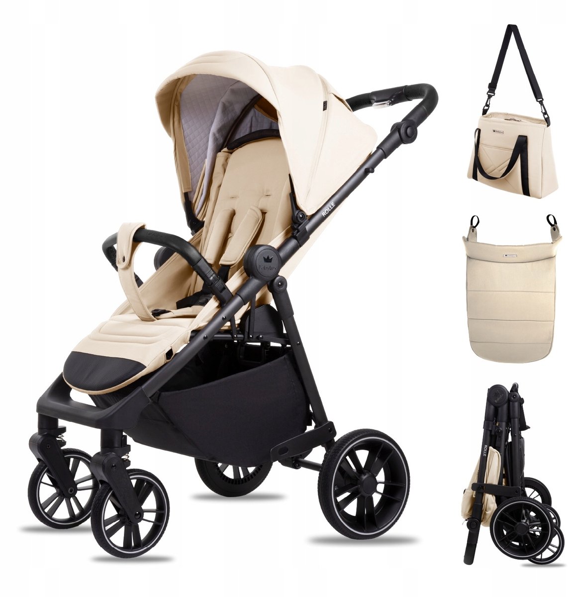 Babylux Buggy Kinderwagen ROLLE Reisbuggy met Ligfunctie, Kleur: Sand