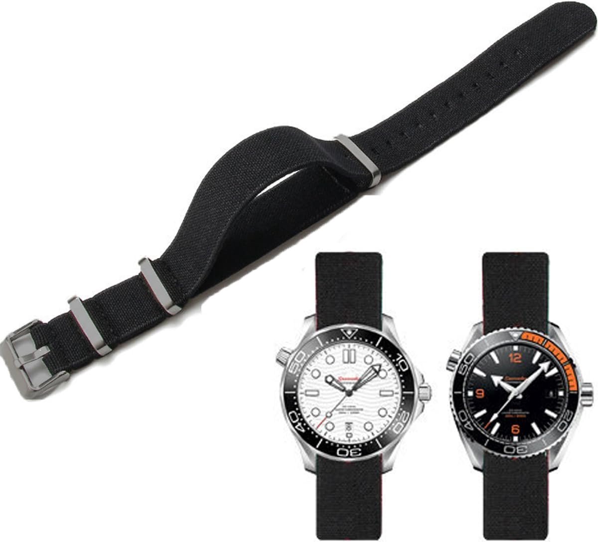 Horlogeband nylon elastisch - Nato stijl parachute band - 18mm 20mm 22mm - ideaal voor dagelijks gebruik - SnelShoppen