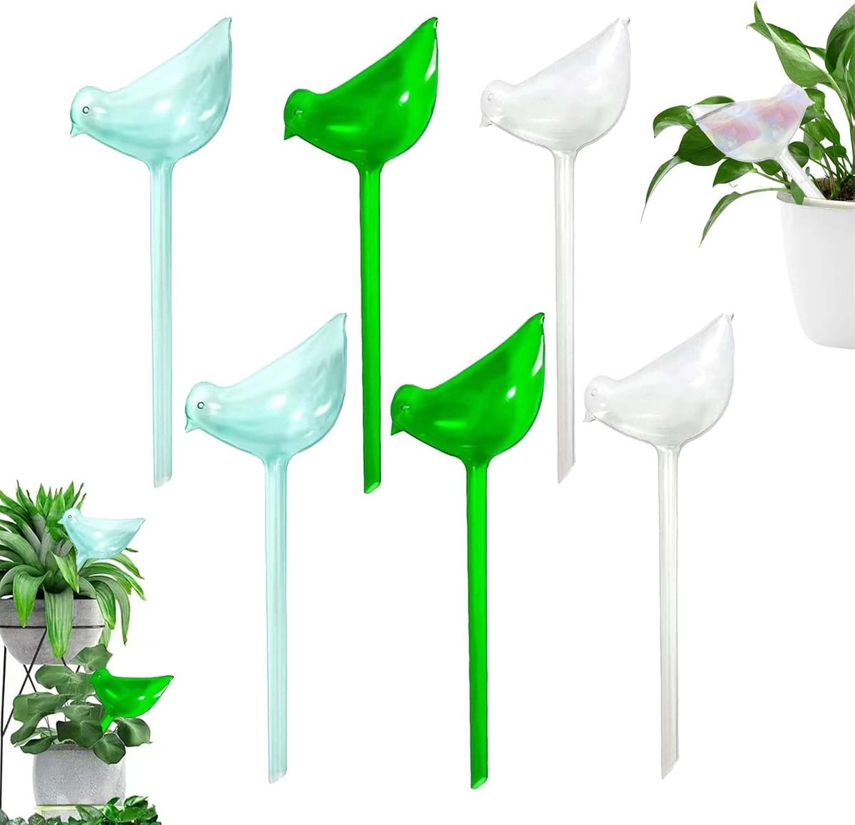 Planten watergeefsystemen - handgeblazen glas - vogelvorm - perfect voor zelfbewatering - SnelShoppen