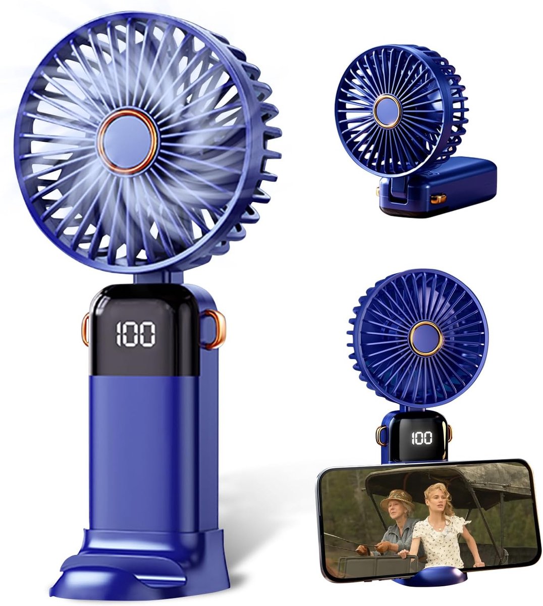 Handfan met 5 snelheden - Vouwbaar en draagbaar - USB oplaadbaar - Perfect voor onderweg - ShopVlot