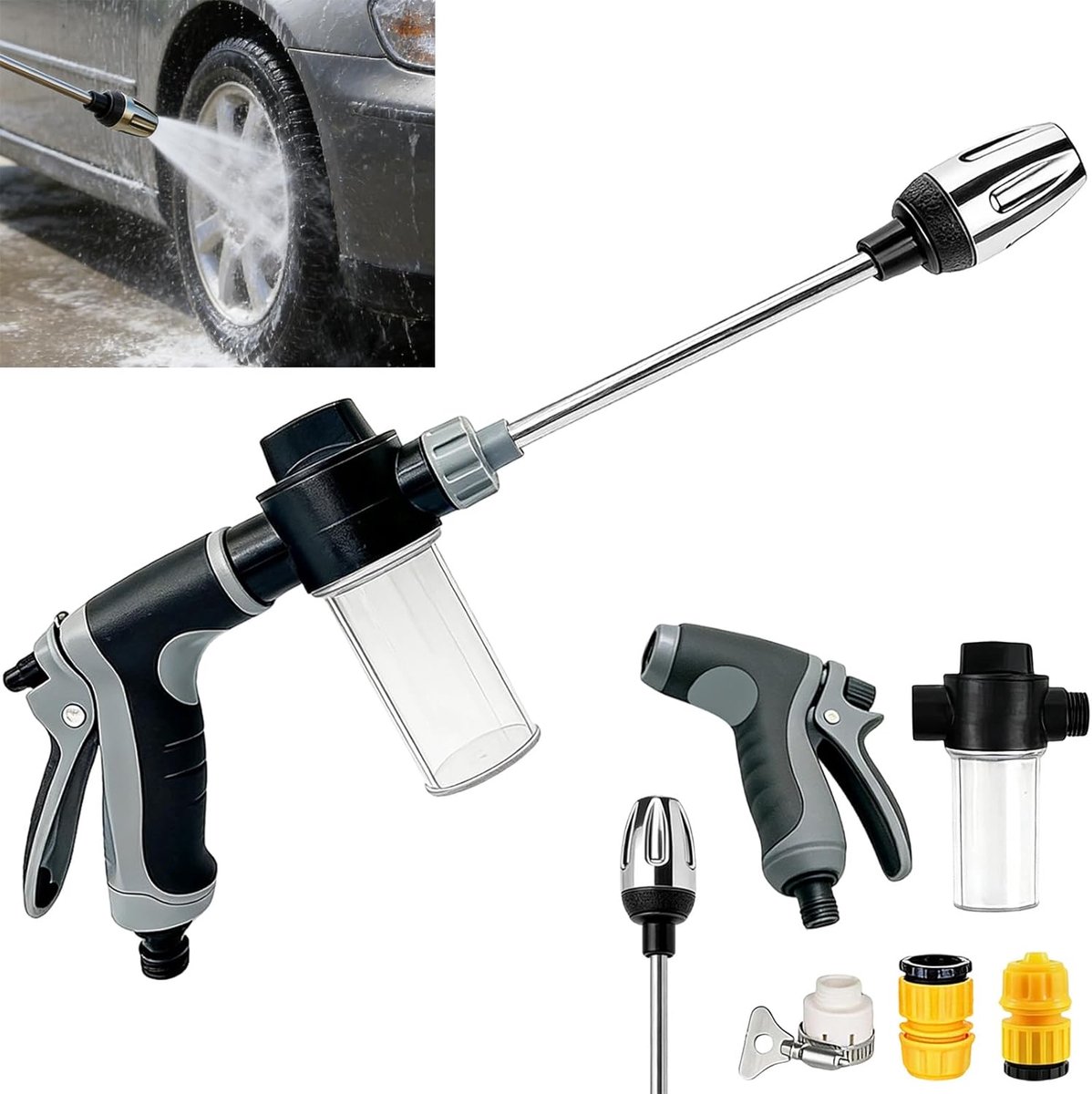 Hogedrukspuit 3 spuitstanden - Tuinslang - Voor irrigatie en auto wassen - ShopVlot
