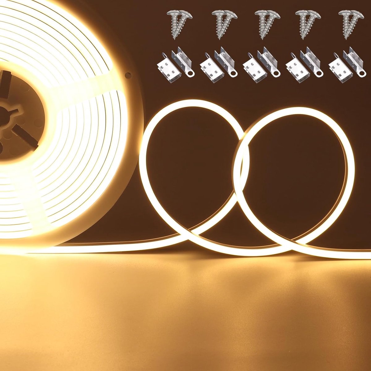 Neon LED Strip Lichten 4MM - 3000K Warm Wit - Flexibel en Waterproof - Perfect voor Terras en Badkamer - ShopVlot