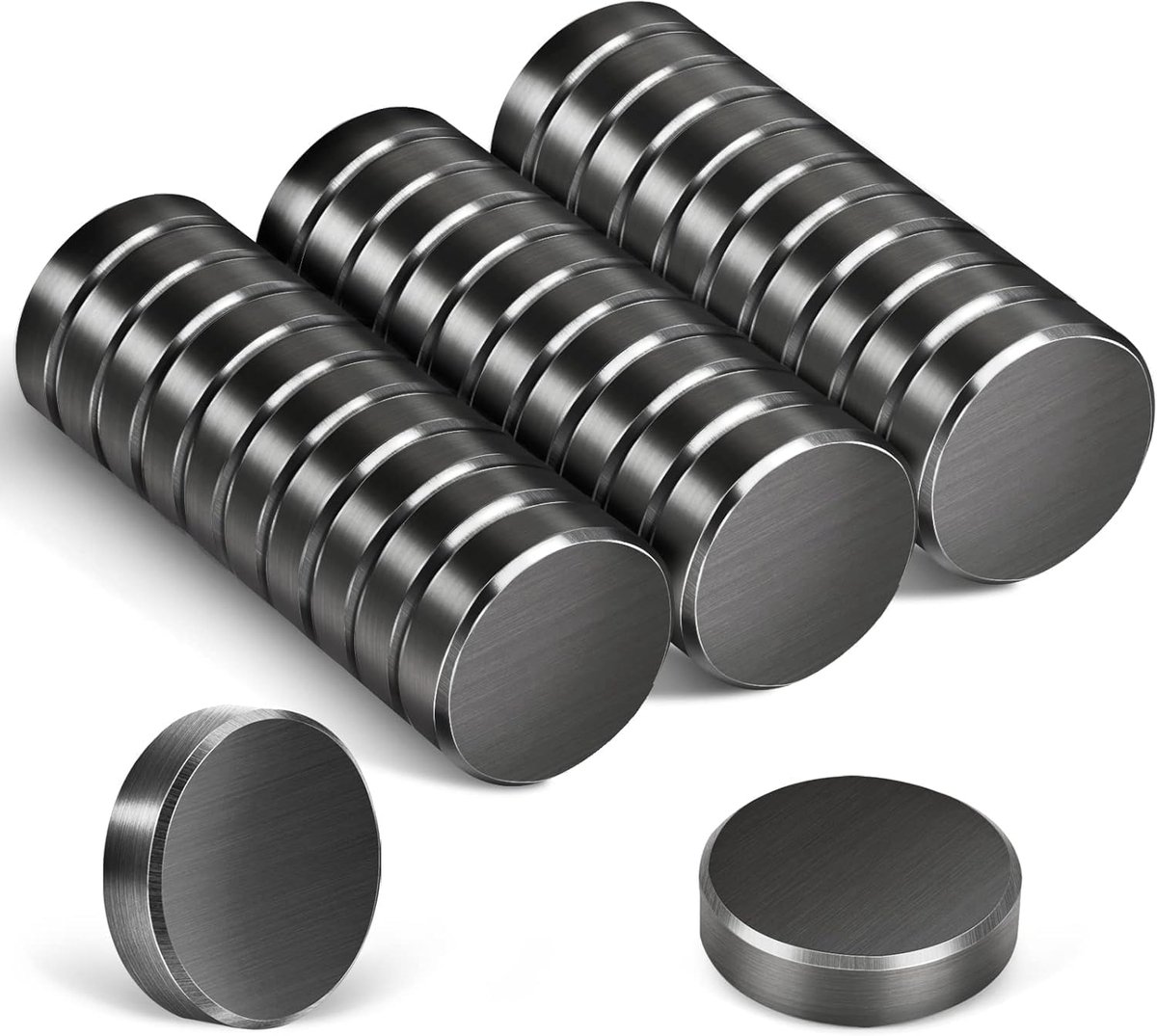Magneten voor magnetische borden 30 stuks - sterke ferriet magneten - rond zwart - ideaal voor koelkast en whiteboards - ShopVlot