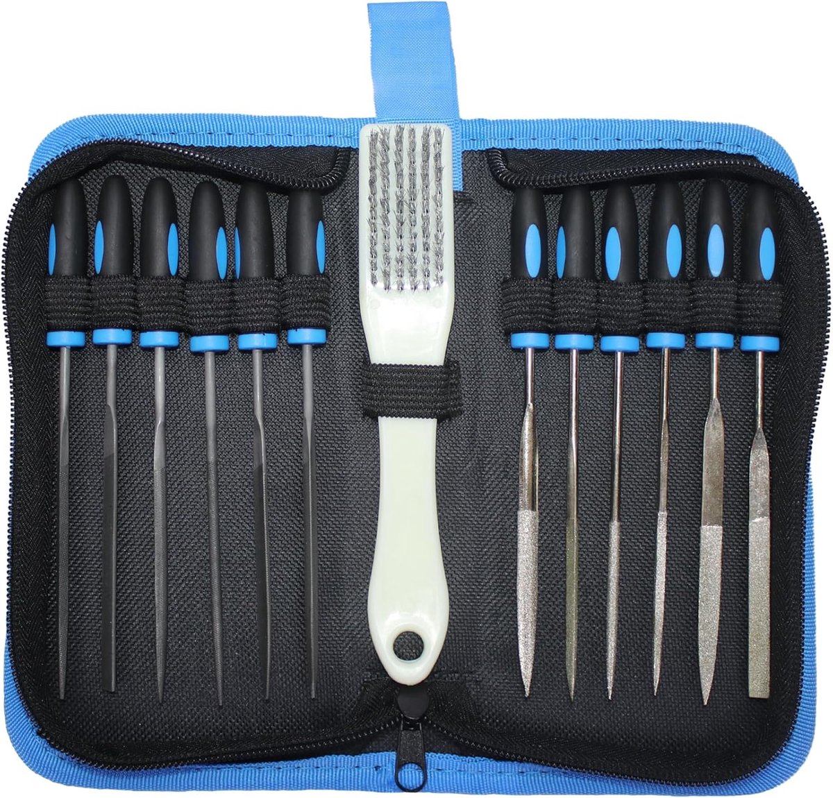 Vijlen set 13-delig - metalen vijlen - diamantvijlen met borstel - ideaal voor houtbewerking - ShopVlot