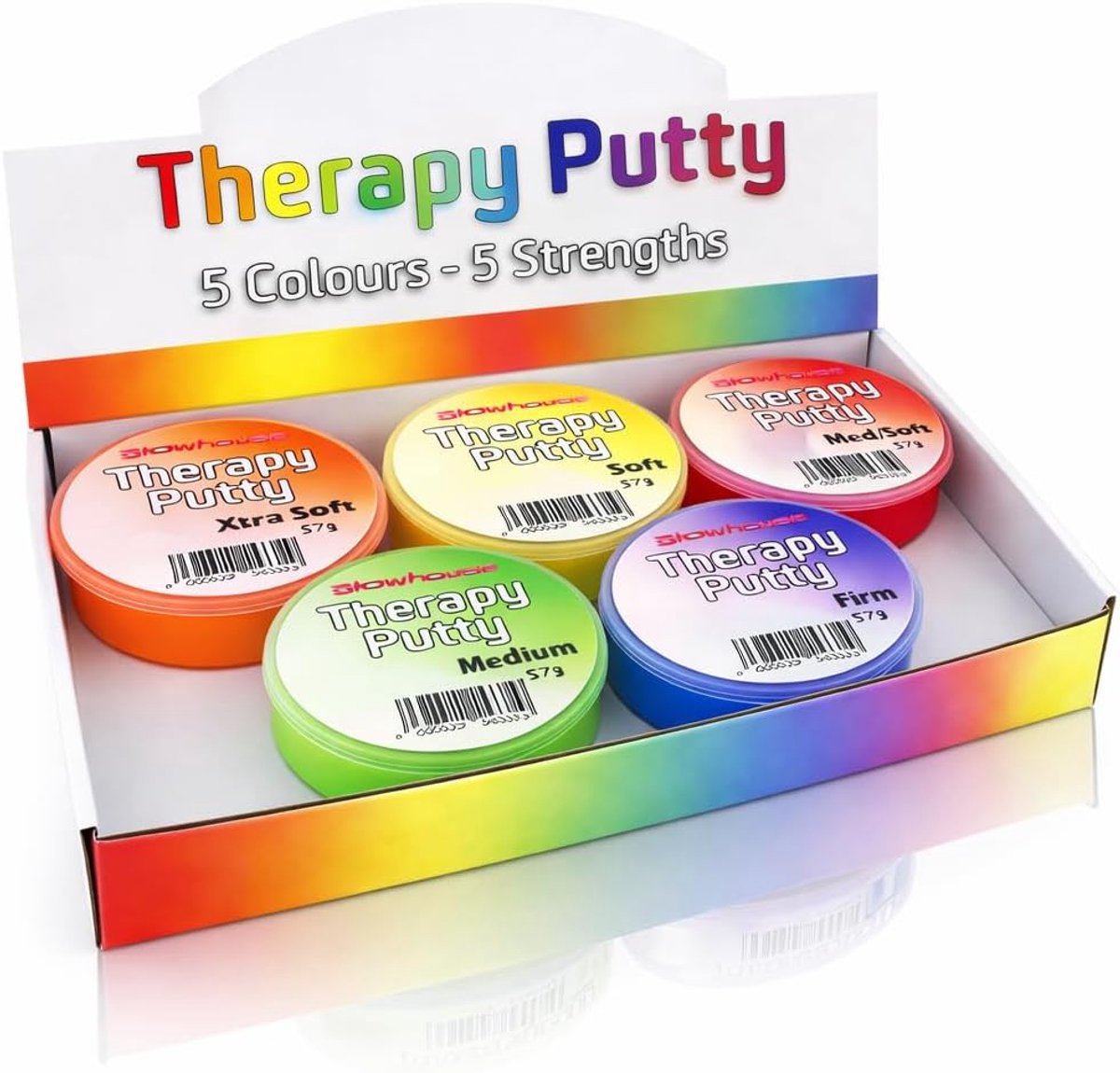 Therapie Putty Set 5 x 57g - Kleurgecodeerde Tubes - Anti-Stress en Handoefeningen - Versterk Grip en Mobiliteit - SnelShoppen