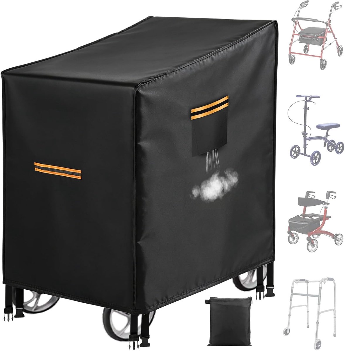Rollator afdekking 66 x 72 x 90 cm - 420D waterdicht - met reflecterende strepen - beschermt tegen weersinvloeden - SnelShoppen