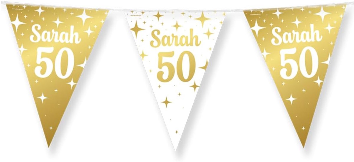 Garland 10 meter - wit-goud - feestdecoratie - voor verjaardagen - SnelShoppen