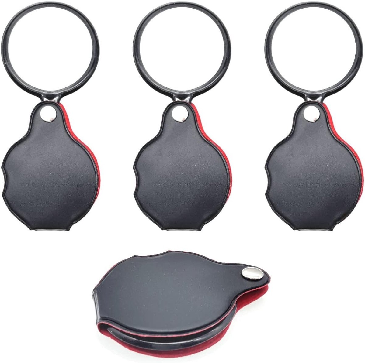 3 Stks Opvouwbare Pocket Vergrootglas Mini, Optisch Glas Kleine Pocket Vergrootglas Voor Lezen/Hobbies, Kleine Vergrootglas Met Lederen Beschermhoes