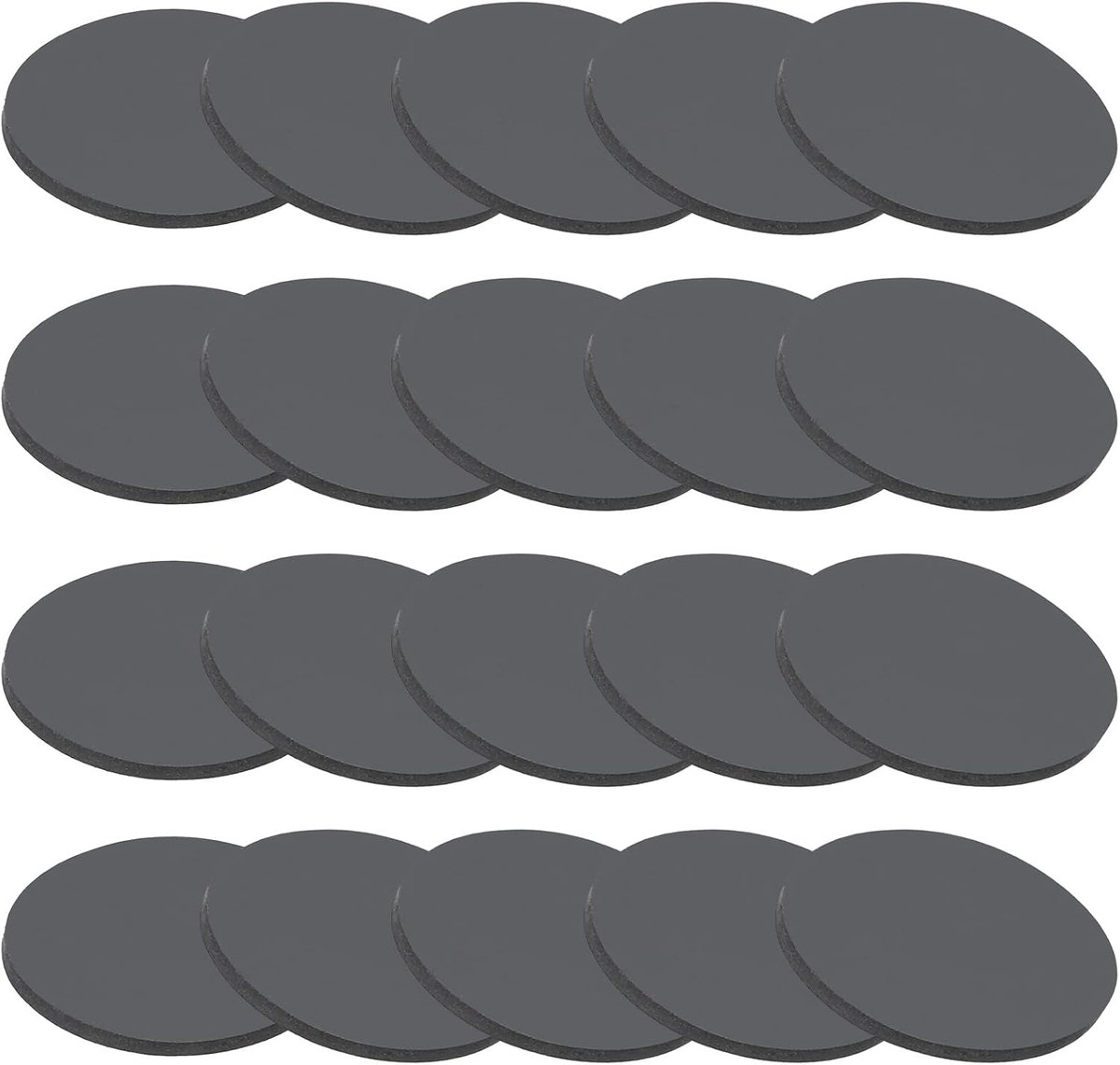 Rubber massieve schijven ringen, 20 stuks 20 mm ID x 1,5 mm dikke rubberen ronde pakking pad bussen spacer ring voor doe-het-zelf pakking ambacht, zwart