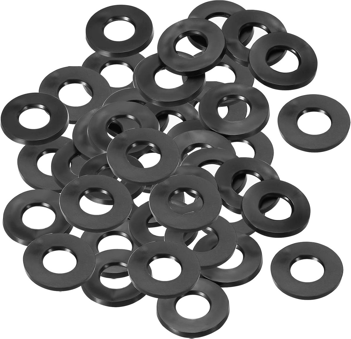M10 Rubberen sluitringen, rubberen afdichting, rond, 40 stuks, 10 mm ID, 20 mm OD, 3 mm dik, platte sluitringen, set, afdichtingsrubber voor kraanbuis, bevestigingsschroef, zwart