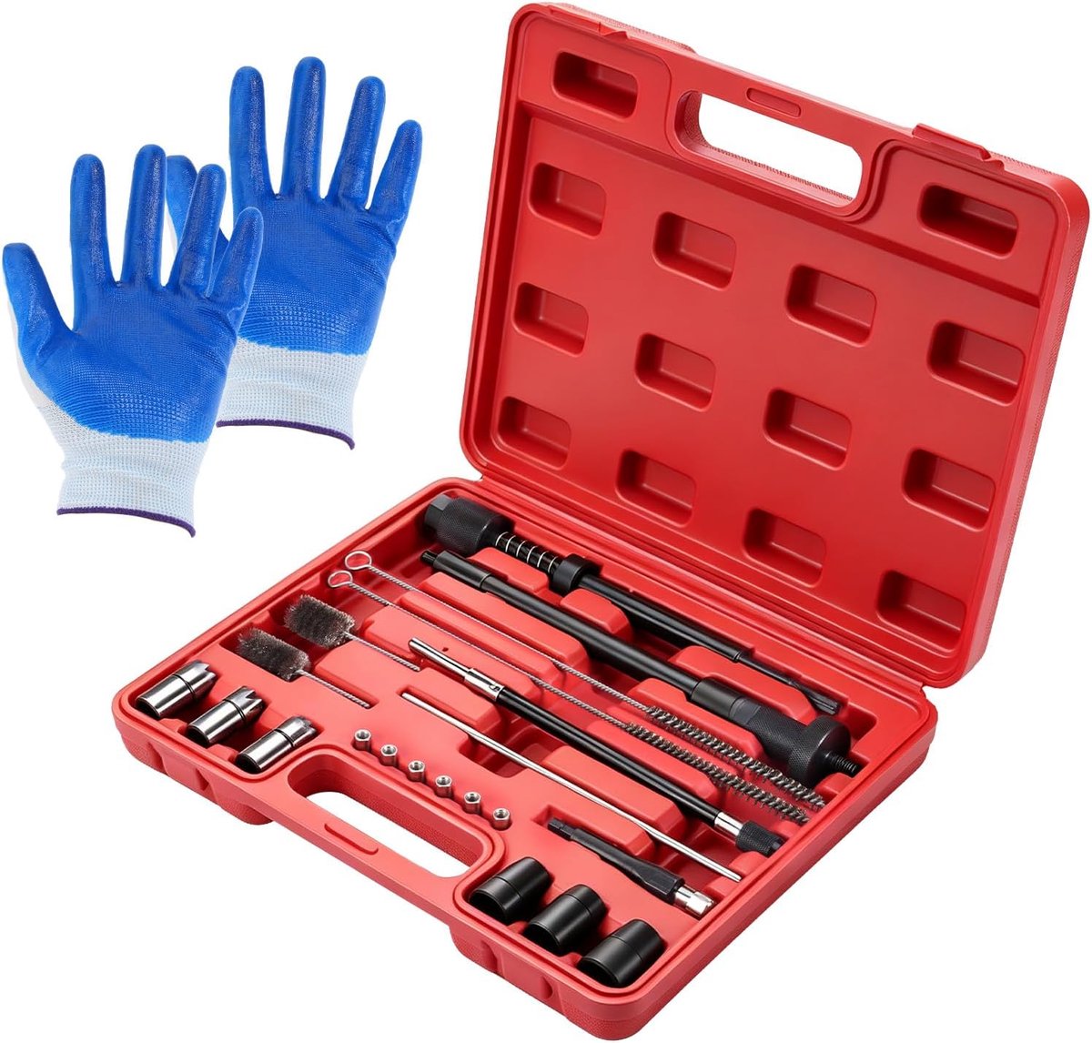 21-delige injectorstoel, schacht, reinigingsset, injectorafdichting, reinigingsset