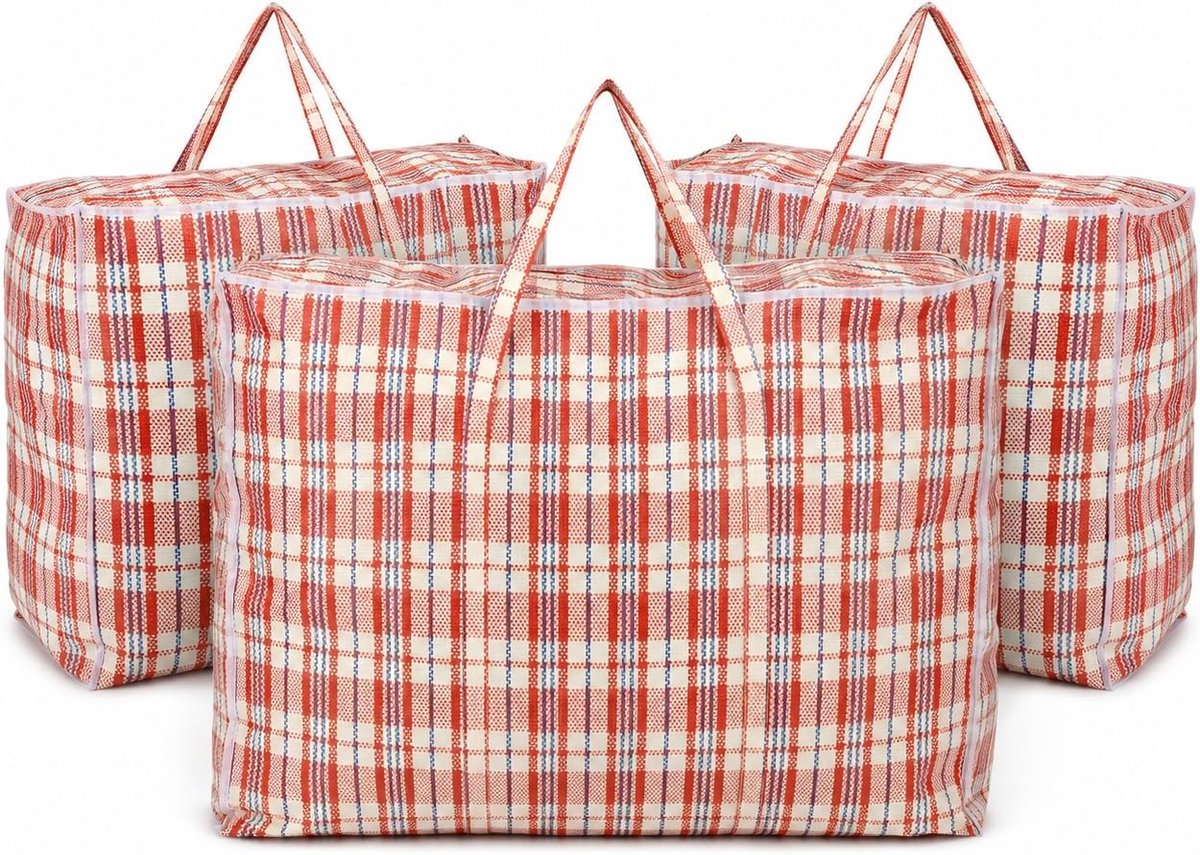 Opbergtas met rits 150L - Set van 3 grote opbergtassen - XXL formaat - Ruimte voor dekbedden en kleding - SnelShoppen