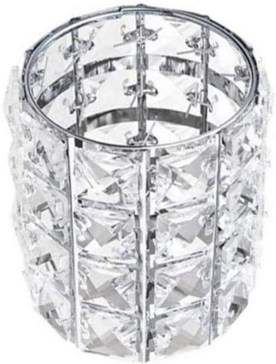 10 cm Make-up kwasthouder Crystal kralen houder opslag potlood Cup cosmetica Organizer zilver