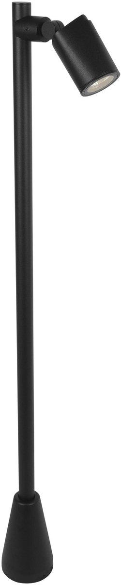Wayra sokkellamp voor buiten met GU10-fitting (excl. lichtbron, max. 15W), aluminium behuizing, zwart, IP65 spatwaterdicht, 100 cm hoog.