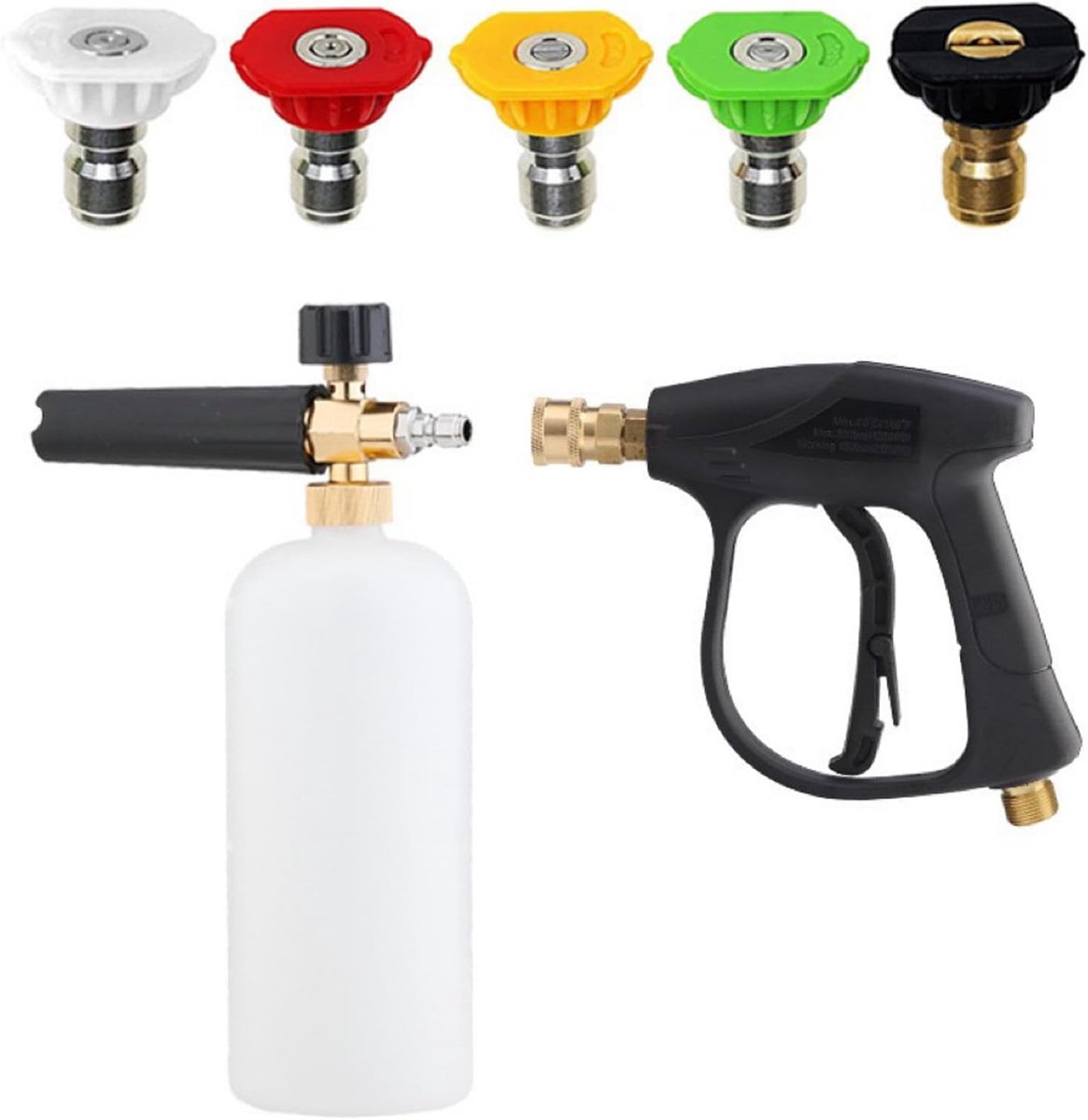 Hogedrukreiniger Foam Gun 1 Liter - Verstelbare Foam Cannon - Inclusief Reinigingsset - Effectief voor Kärcher Slang - SnelShoppen