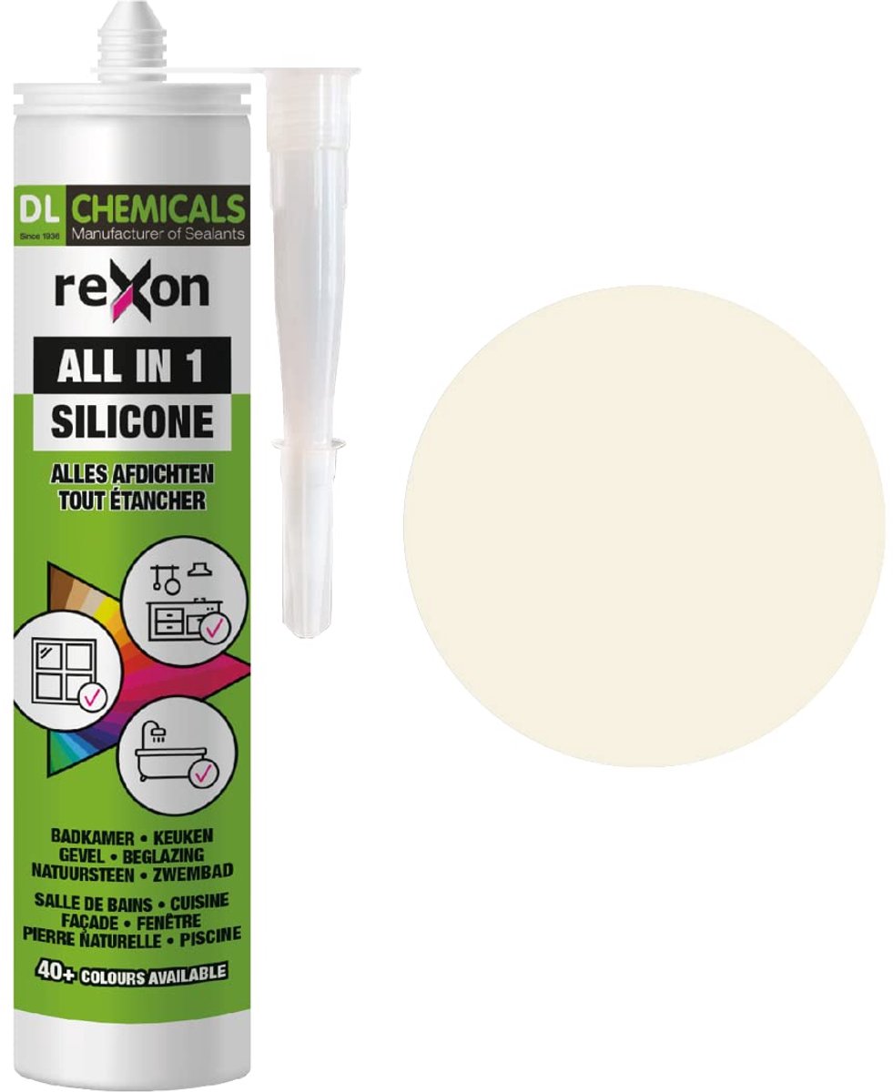 Siliconenkit 290 ml - Crèmewit RAL 9001 - Multifunctioneel - Ideaal voor sanitaire toepassingen - ShopVlot