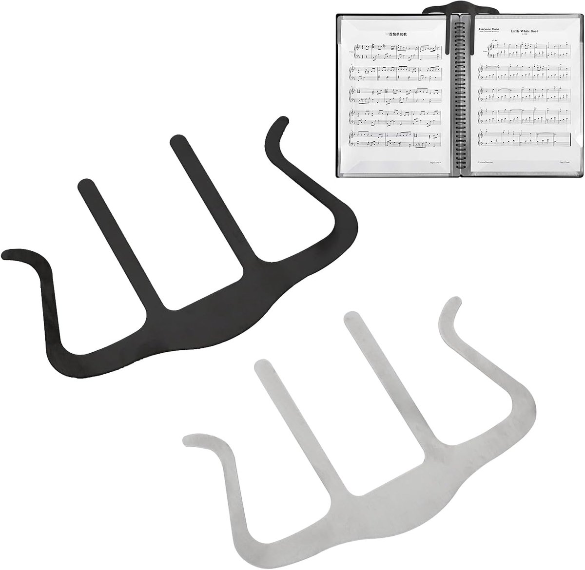 Muziekboek, 2 stuks, clips, muziekboek, clip, bladwijzer, universeel gereedschap voor bladwijzers, pianoboeken, muziekboek, bladwijzers