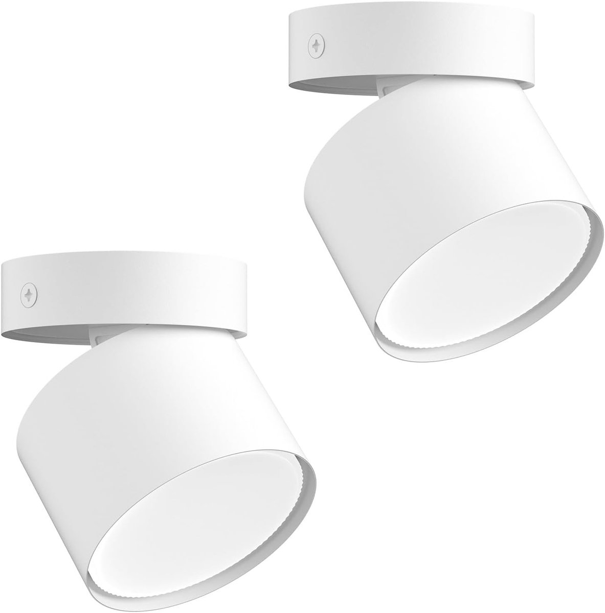 Plafondspots, draaibaar, opbouwspot, GX53-fitting, plafondlamp, rond, aluminium, binnen, 81 x 79 mm, lamp niet inbegrepen, wit