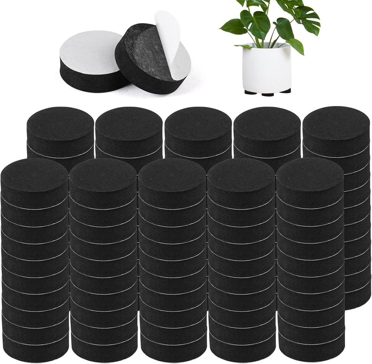 Onzichtbare bloempotvoetjes 30×10mm - zelfklevend EVA-schuim - vloerbescherming voor meubels - SnelShoppen