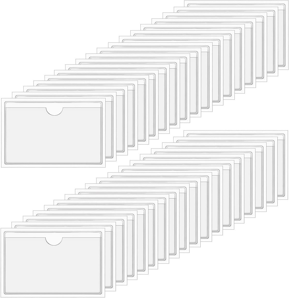 Zelfklevende etikettenhouders 10 x 6 cm - transparant - 36 stuks - ideaal voor organiseren - SnelShoppen