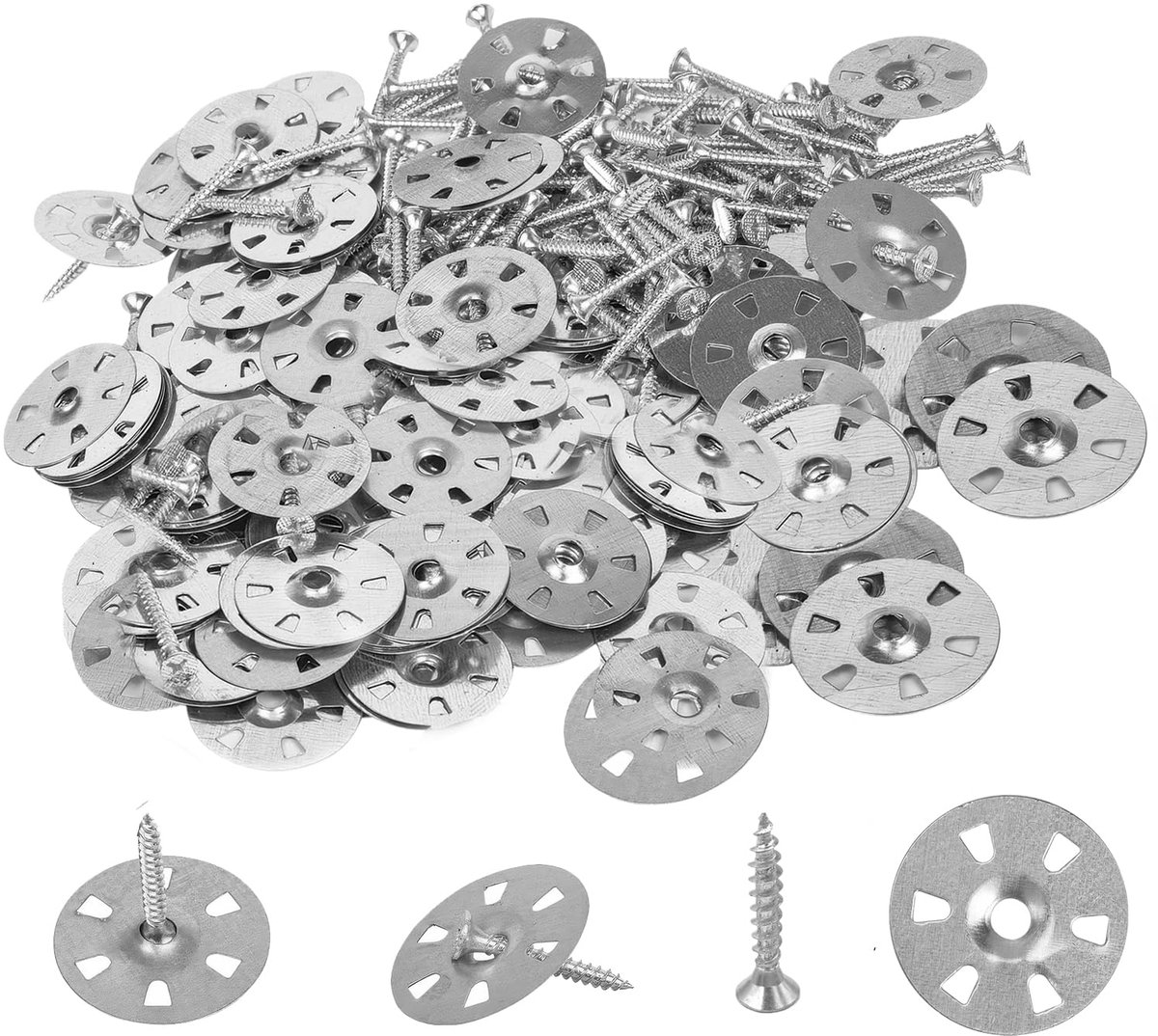 200 stuks isolatieringen hitteschild reparatieset eenvoudig te bevestigen ringen metalen ringen isolatieplaat ringen 35 mm met schroeven (3,5 x 30 mm)