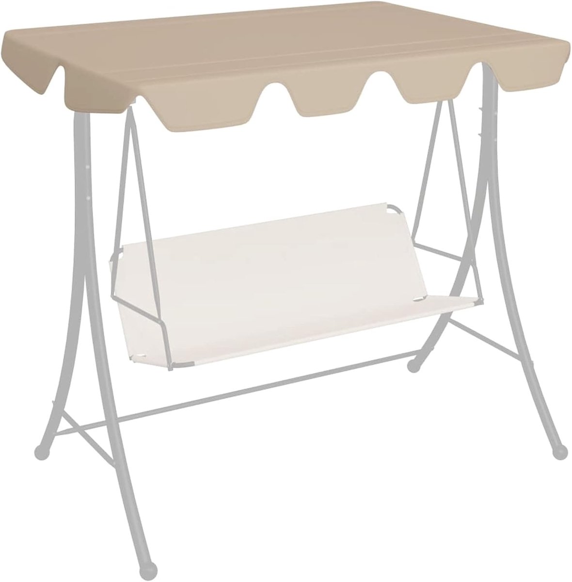 Baldakijn voor Hollywood schommel, beige, 188/168 x 110/145 cm, baldakijn voor Hollywoodschommel, universele vervangende hoes voor Hollywood schommel 312084
