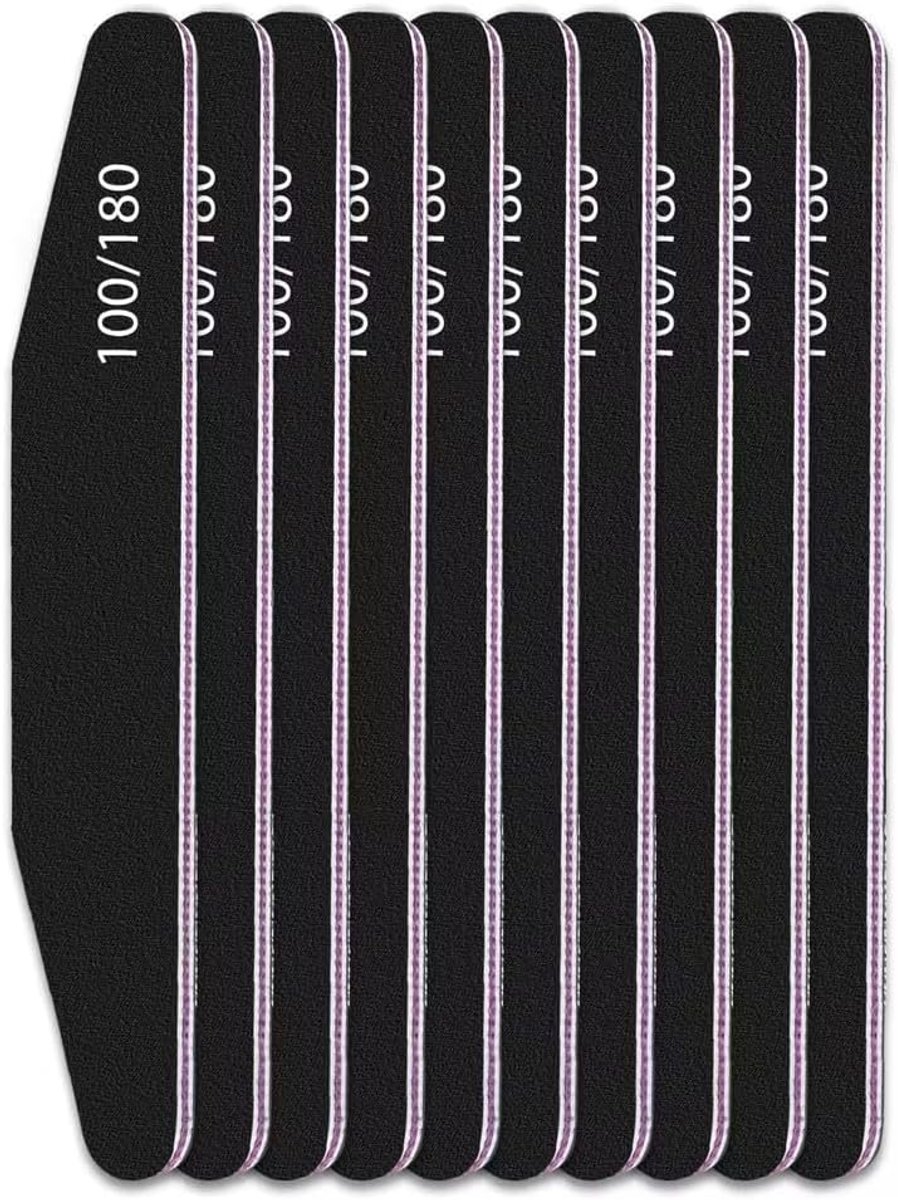Nagelvijlen 10 stuks 100/180 - dubbelzijdig - halve maan - perfecte nagelverzorging - SnelShoppen