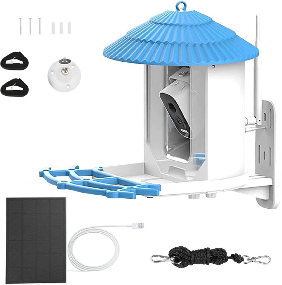 Vogelvoeder op zonne-energie - Smart Feeder met camera - Automatische video-opname - Perfect voor vogelliefhebbers - SnelShoppen