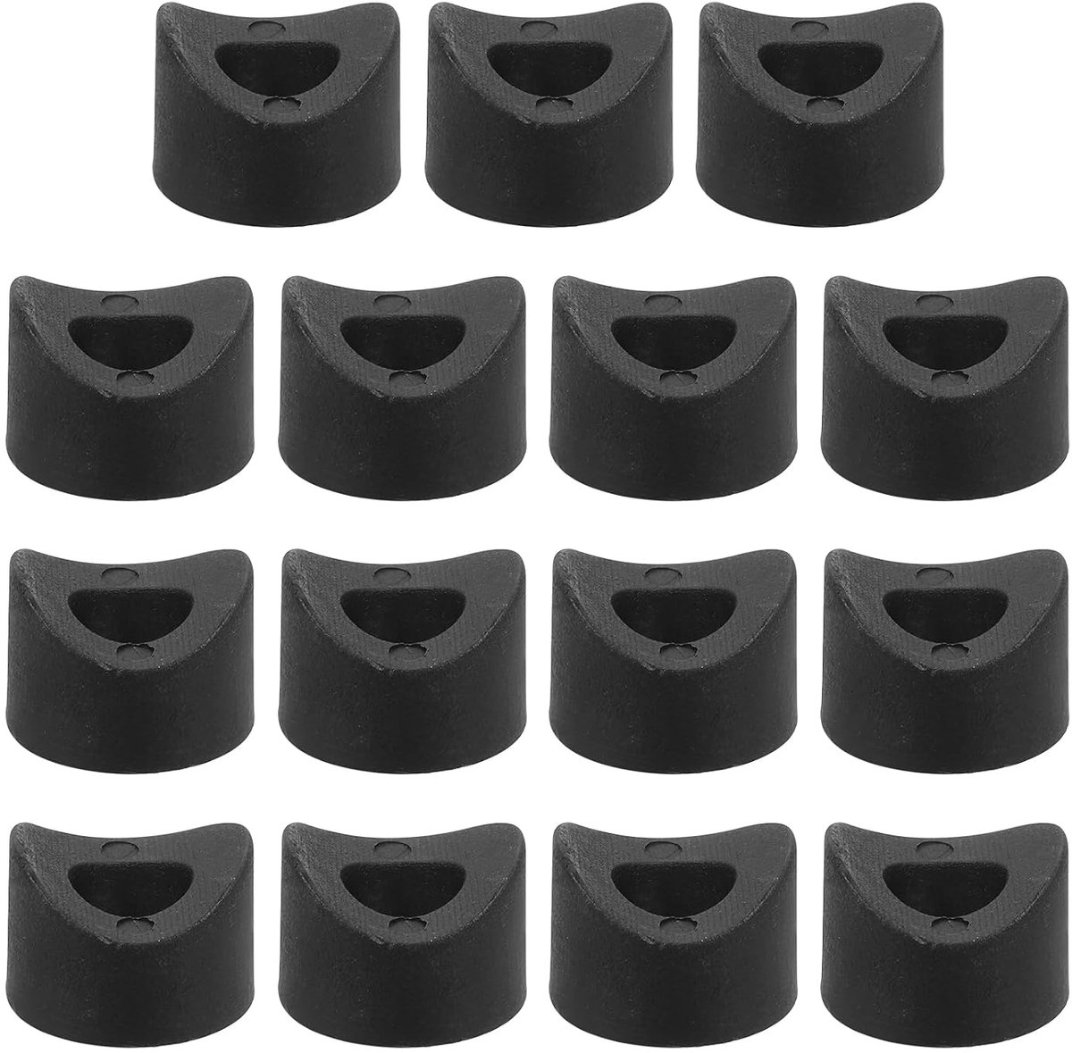16 stuks kunststof ronde sluitringen, 9 mm x 19 mm x 9 mm zwart, PE concave sluitring bevestigingselement hardware machine fixator voor ronde buisbevestiging