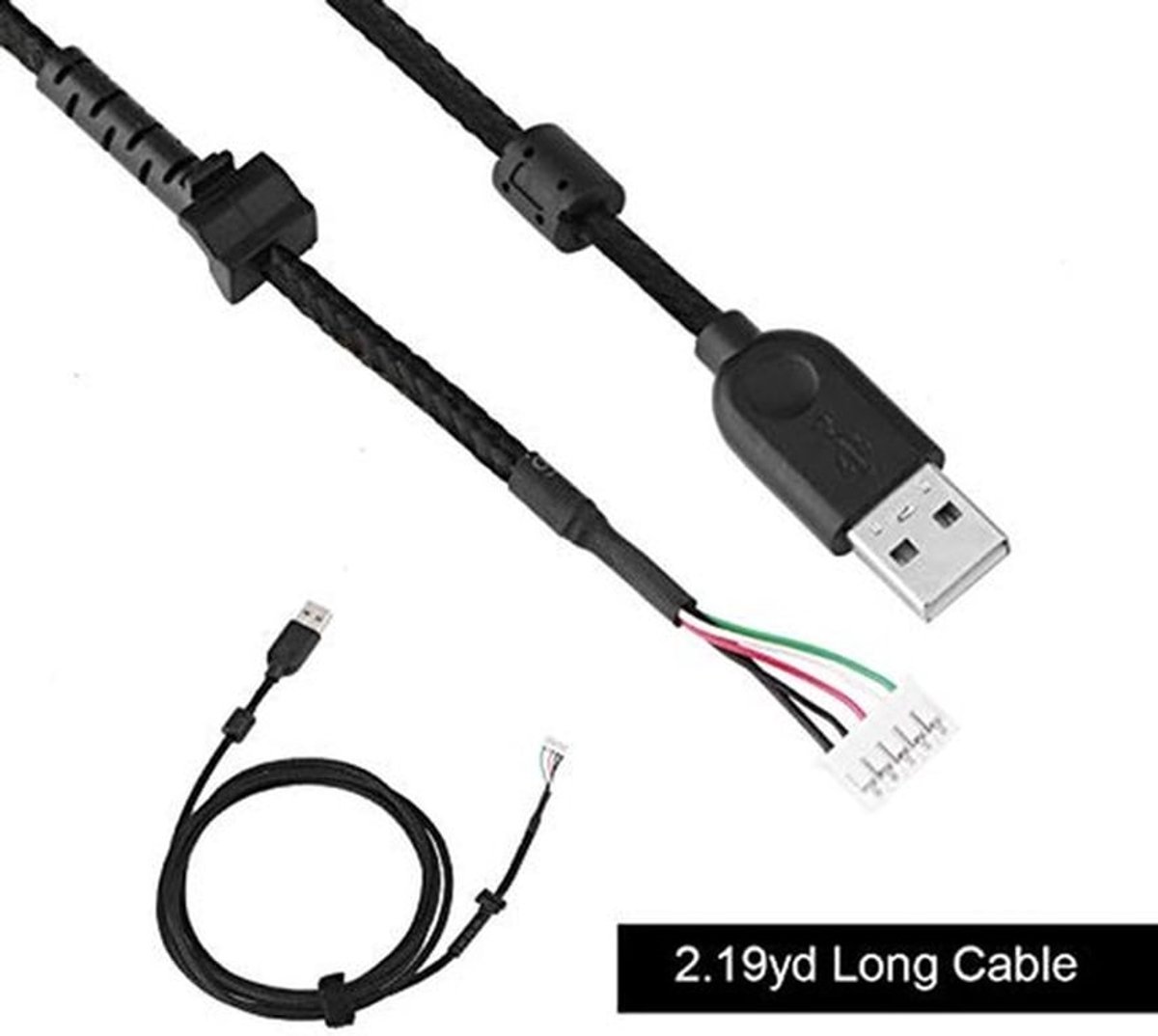 Vervangende muiskabel dUSB 2,19 meter Plug & Play muiskabel voor