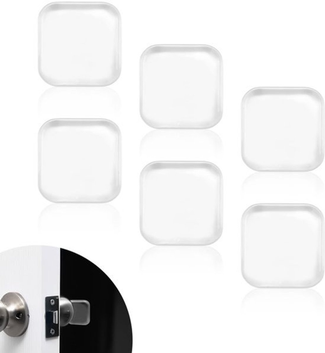 6Pcs Deurstoppers - 4cm Transparant Zelfklevend Wandbeschermer - Rond Bumper voor Deurklinken en Meubels