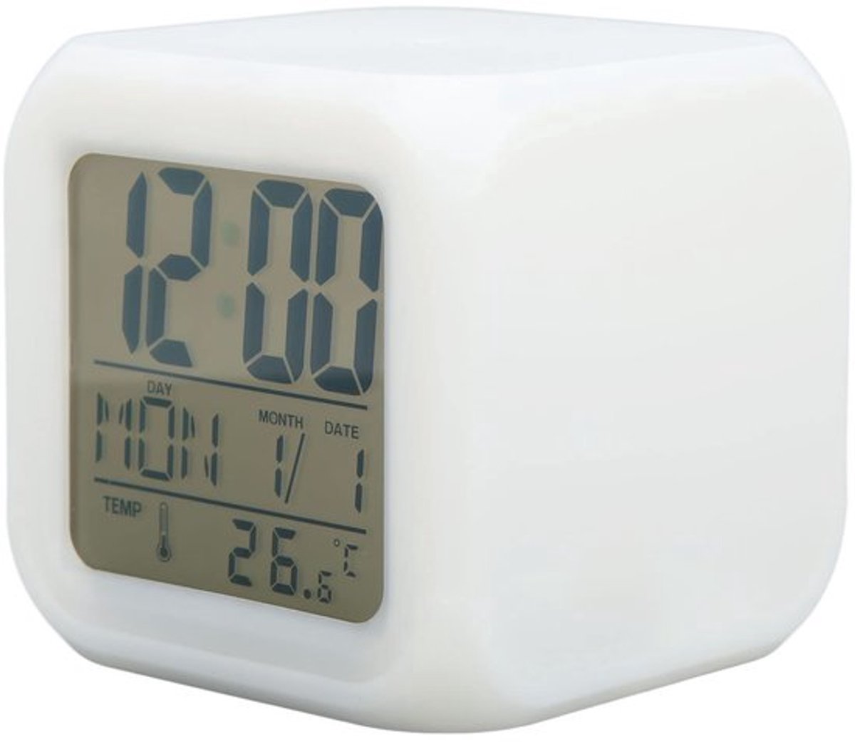 Digitale wekker voor kinderen Digitale wekker voor kinderen Bedside tafel met 7 kleuren nachtlampje, temperatuurdetectie voor peuters, kinderen, jongens en meisjes, studenten