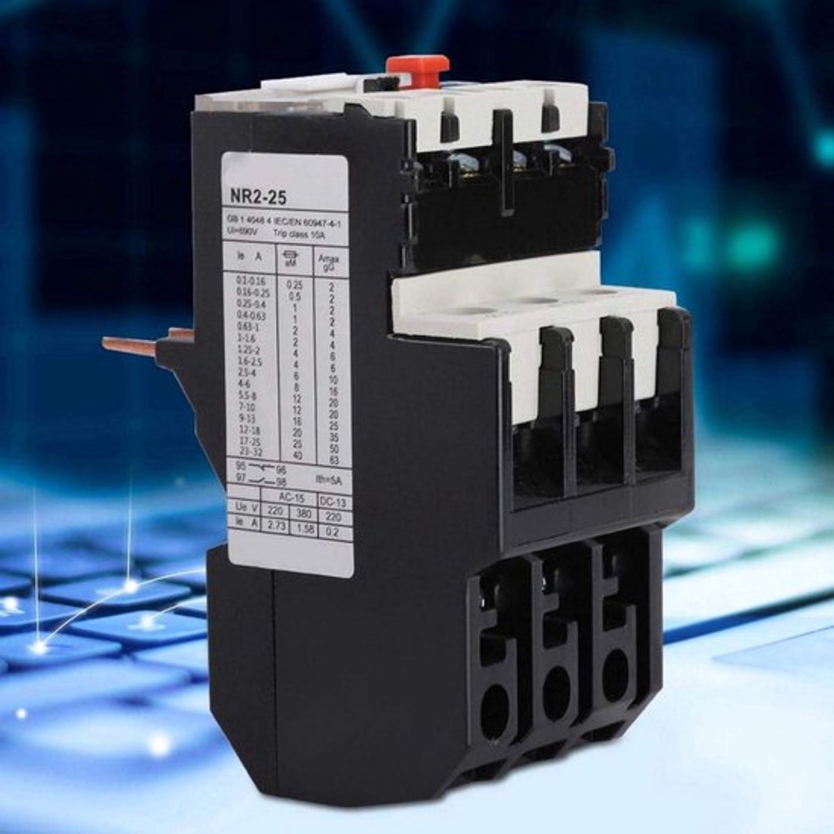 Elektrische motor thermische overbelastingsrelais instelbaar (9-13 A)
