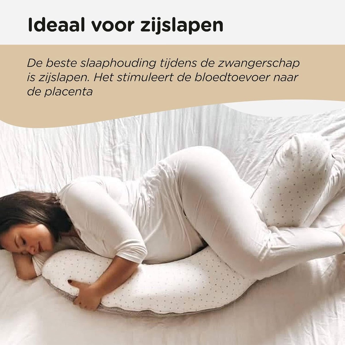 Maternity Pillow Side Sleeper Pillow Body Pillow - 185 cm - Micropearl Filling - Luxury Carry Bag - Washable Cover - ShopVlot