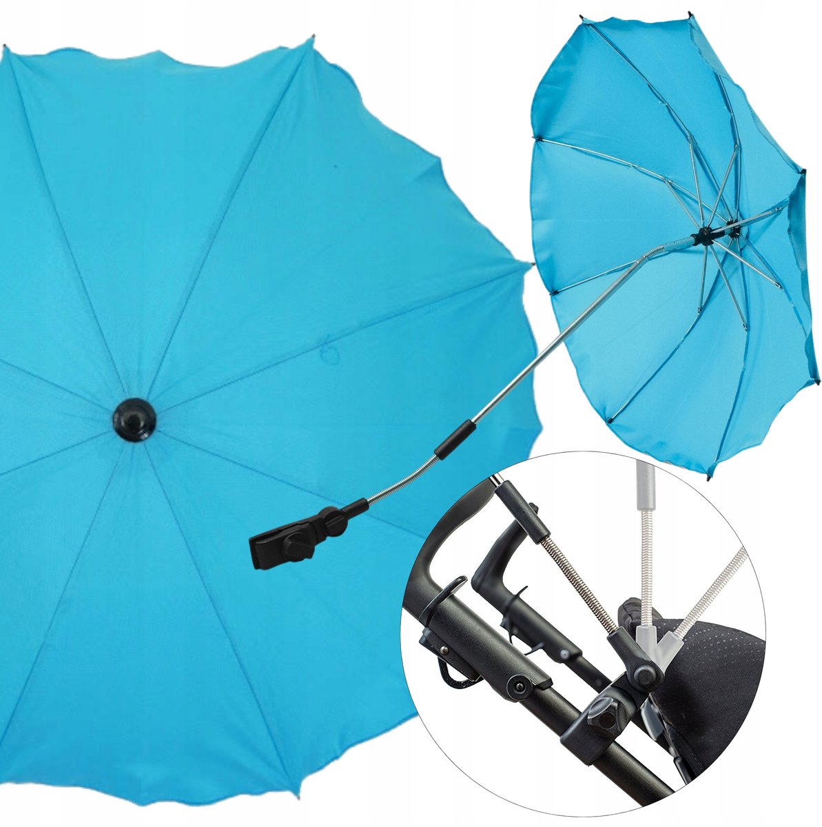 Merkloze Kinderwagen Parasol UV Bescherming Waterdicht Blauw