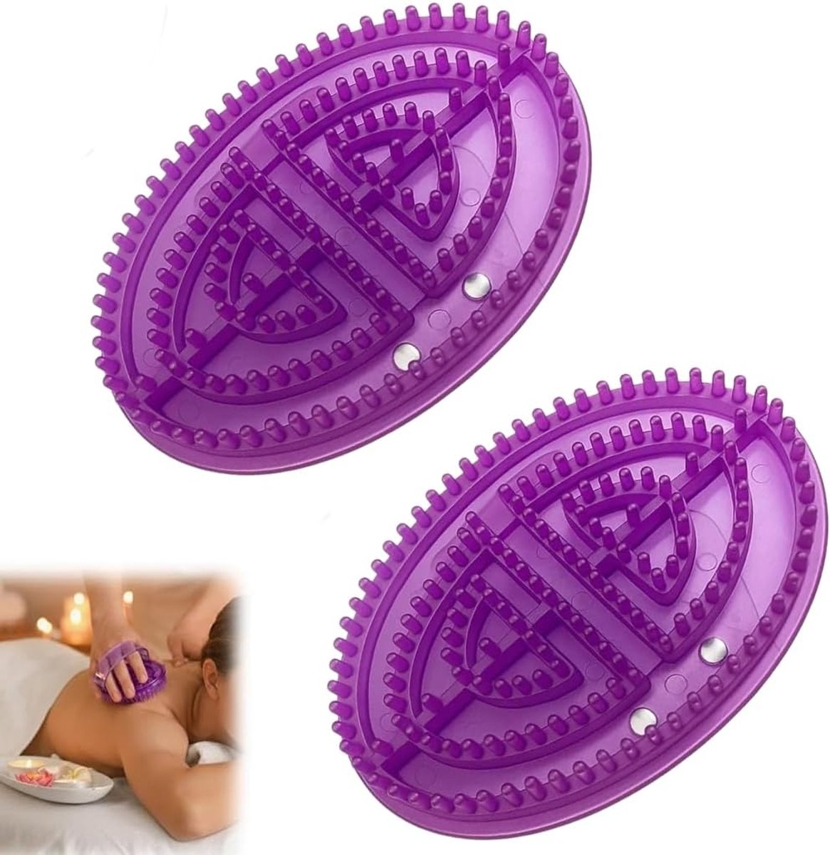 Massageborstel lichaam - ergonomisch ontwerp - siliconen - ontspannende massage - SnelShoppen
