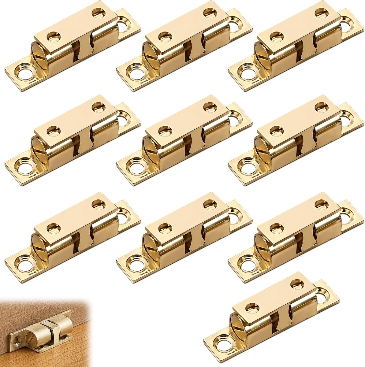 Kogelsluiters 10 stuks - 40 mm - Gouden magneetsluiting - Voor stil en veilig sluiten van meubels - SnelShoppen