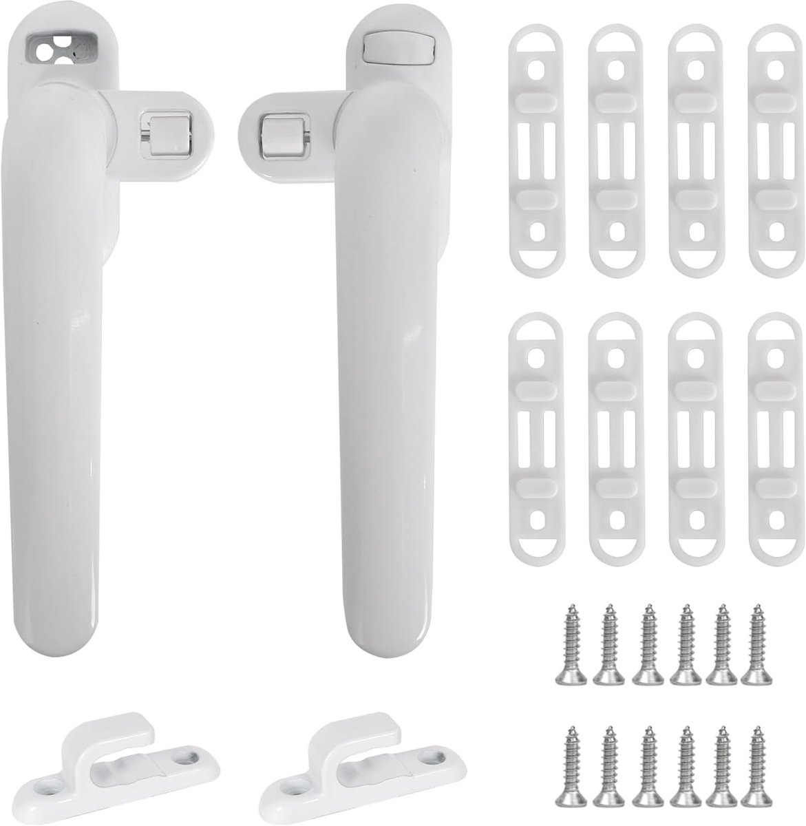 Aluminium raamhandleset 2 stuks - universeel - met slot - eenvoudig te monteren - SnelShoppen