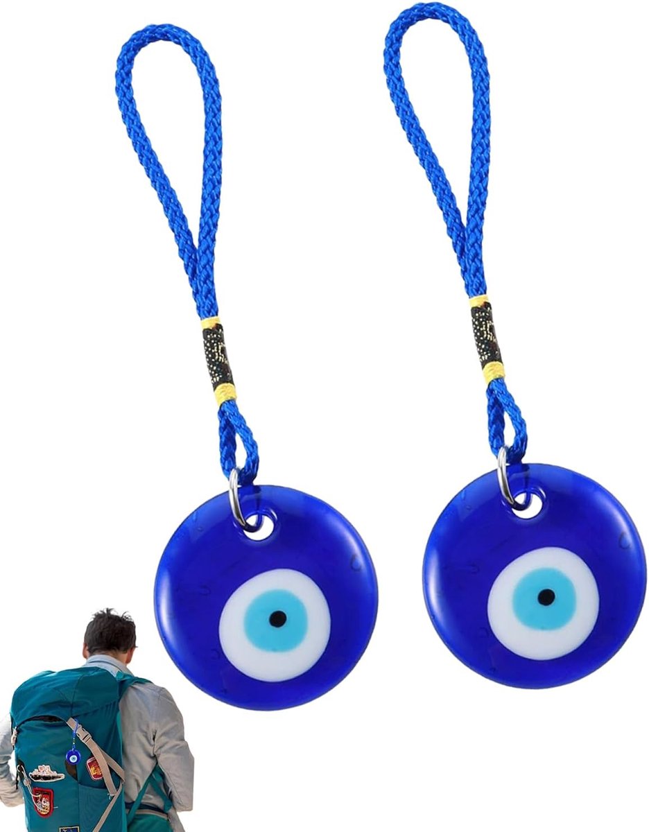 Turkse blauwe glazen hanger boze oog - Griekse talisman amulet - bescherming en geluk - decoratie huis en auto - SnelShoppen