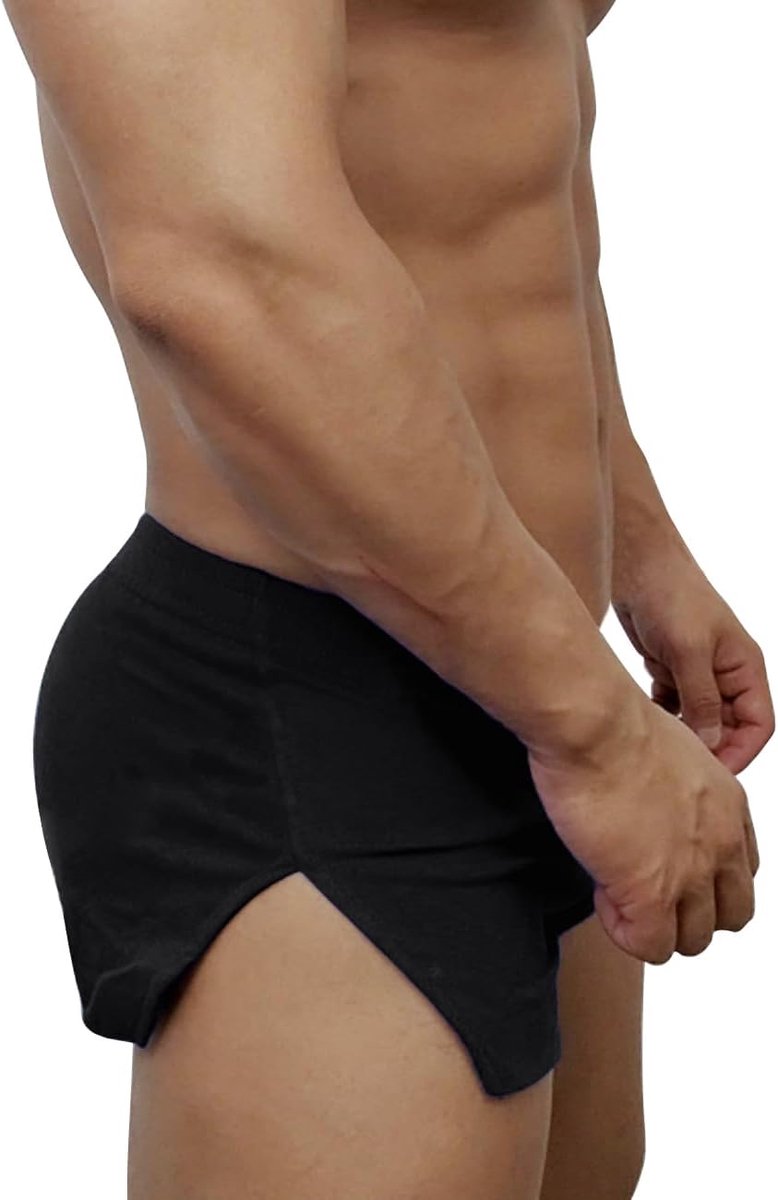 Heren sportshorts large - katoen - zijsplit - ideaal voor bodybuilding - SnelShoppen