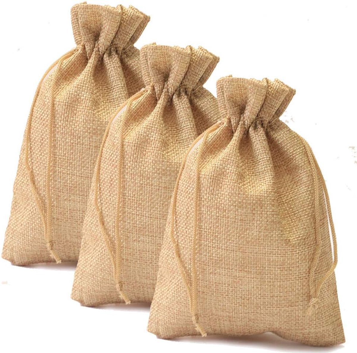 Jute Adventskalender Zakjes 13 x 18 cm - Lichtbruin - Set van 25 - Perfect voor Cadeaus - SnelShoppen
