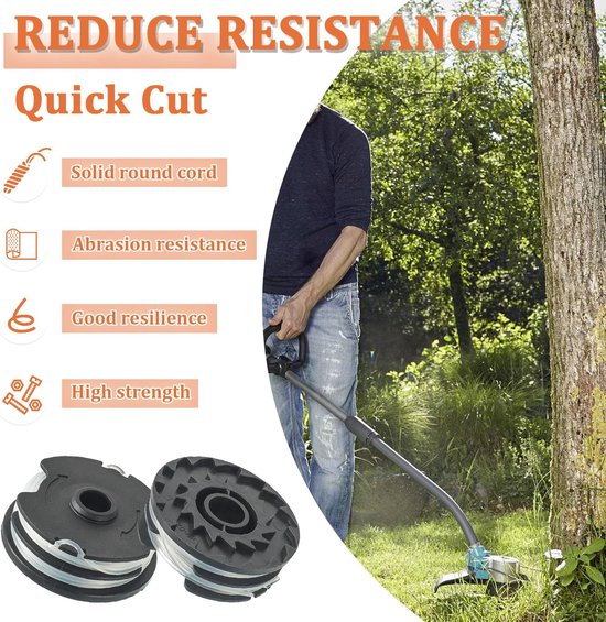 4 stuks Reservedraadspoel geschikt voor LIDL Parkside grastrimmer PRT 550 A1, A3 PRT300 A1 PRTA 20-Li A1, B1 B2 C3 reservespoel - onkruidborstel - grastrimmer draad - bosmaaier draad - (3 reservespoelen voor trimmer + 1 spoeldeksel) — afbeelding 5